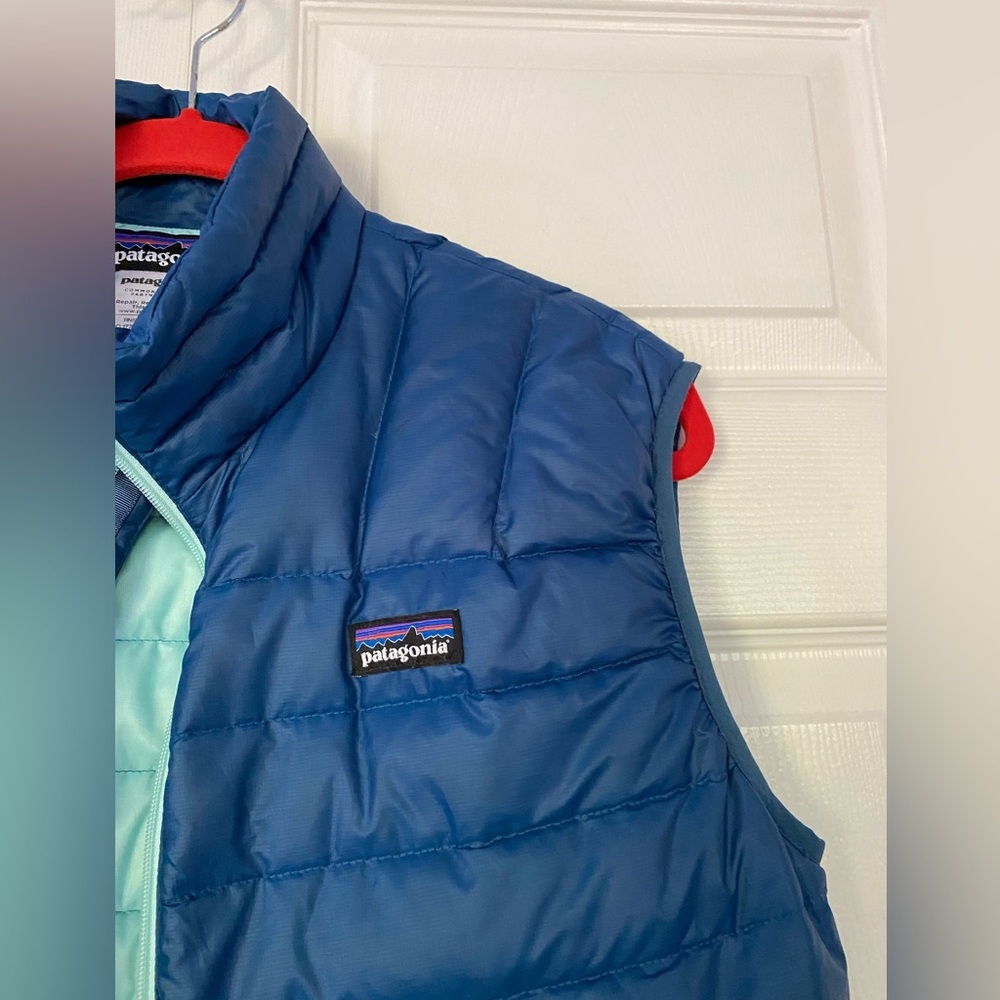 Patagonia Men’s Vest Down Sweater Vest Down Puffer Winter Vest Blue size Small - Picture 3 of 15